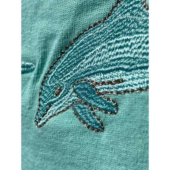 Orlando Florida Dolphin embroiderer shirt turquoise green color size Large - Picture 12 of 12